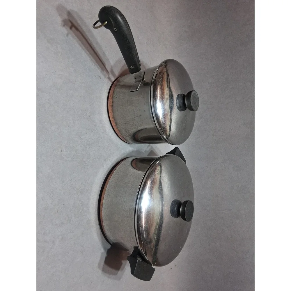 1801 Revere Ware 6 Qt Stock Pot & 3 Qt. Sauce Pan Copper Bottom